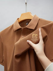 Gentlemen’s Signature Polo T-Shirt – Premium Knit Texture with GS Embroidery