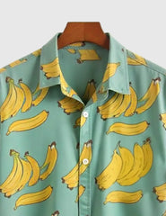 Peel Good Vibes Banana Print Men's Summer Shirt – Playful & Bold Style