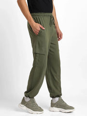 Men’s Korean Military Green Cargo Joggers – Relaxed Fit, Streetwear Style with Multiple Utility Pockets & Adjustable Drawstring Hem