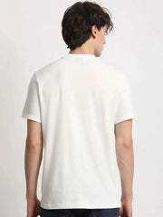 Men's Geometric Stripe Short Sleeve Button-Up Shirt with Inner White Tee – Retro Colorblock Design