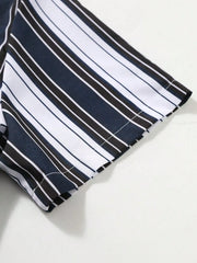 Classic Stripes Co-ord – Blue & White Strip Shirt with Relaxed Blue Pant