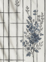 Modern Grid Floral Co-ord – Korean Fit Shirt with Black Pants