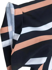 Modern Korean Co-ord – Multi-Stripe Cotton Shirt with Black Trousers