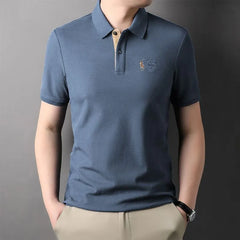 Classic Polo T-Shirt with Golden Rider Embroidery – Premium Sports Edition