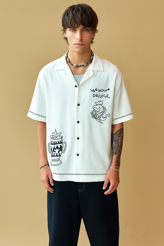 Cuban Collar Oversize Shirt