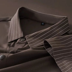 Elegant Polo T-Shirt with Vertical Stripe Collar & Cuff Detailing – Classy Urban Look for Men