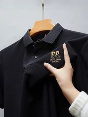 Gentlemen’s Signature Polo T-Shirt – Premium Knit Texture with GS Embroidery