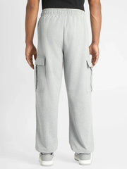 Men’s Korean Light Grey Cargo Joggers – Relaxed Fit, Streetwear Style with Multiple Utility Pockets & Adjustable Drawstring Hem