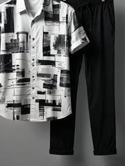 Street Art Inspired Co-ord – Graphic Shirt with Relaxed Black Trousers