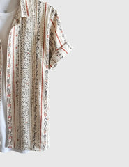 Boho Breeze Men's Tribal Stripe Shirt – Effortless Cool with Cultural Flair