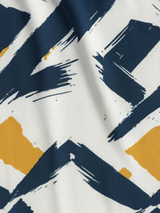 Bold Paint-Stroke Co-ord – Korean Fit Shirt & Solid Blue Pants