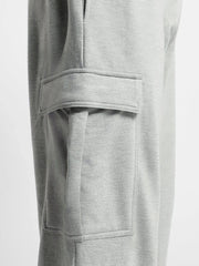 Men’s Korean Light Grey Cargo Joggers – Relaxed Fit, Streetwear Style with Multiple Utility Pockets & Adjustable Drawstring Hem