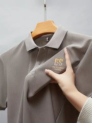 Gentlemen’s Signature Polo T-Shirt – Premium Knit Texture with GS Embroidery