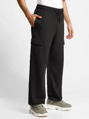 Men’s Korean Black Cargo Joggers – Relaxed Fit, Streetwear Style with Multiple Utility Pockets & Adjustable Drawstring Hem