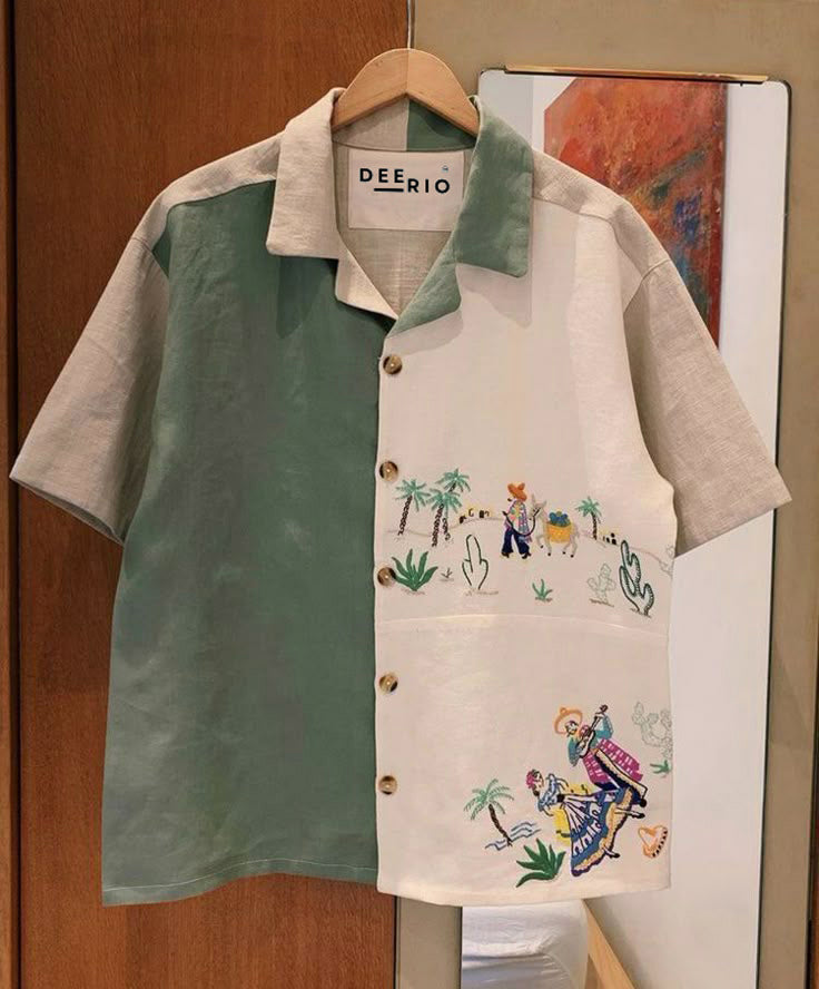 Cuban Collar oversize shirt